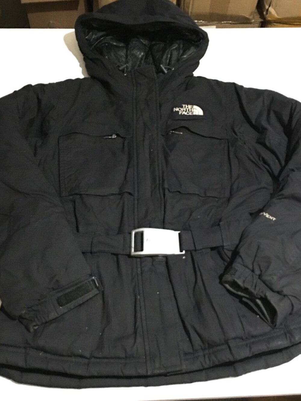 The North Face Hyvent Womens Small Black Belted Down Parka with Hood